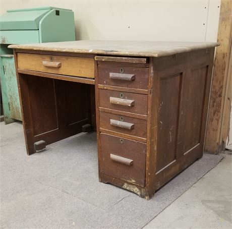 Vintage Wood Desk - 42x30x30