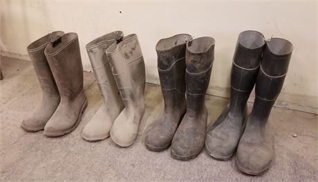 4 Pairs of Rubber Boots - Size 9-12