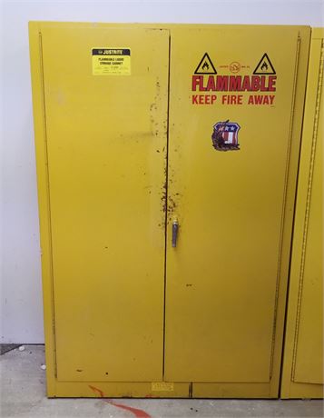 Justrite Locking Flammable Liquid Storage Cabinet with Key...43x19x66