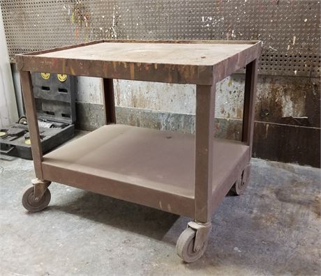 Mini Sturdy Metal Rolling Shop Cart...19x14x16