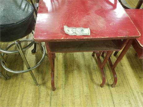 Vintage Red School Desk
