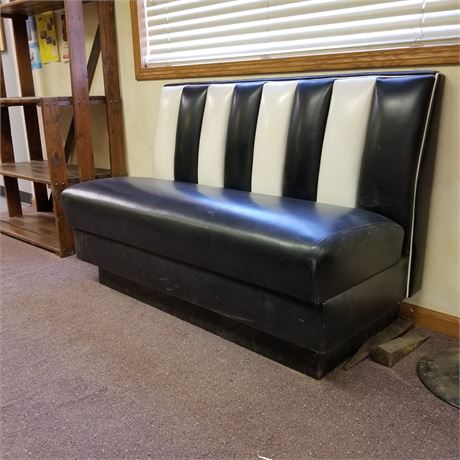 Cool Black and White Vinyl Upholstered Bench - 48x22x32