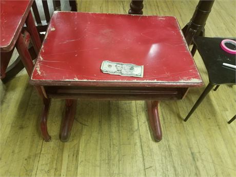 Red Vintage School Desk #3