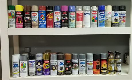 A Variety of Spray Paint - Many are Partials