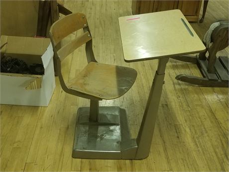 Cool Vintage School Desk or Very Heavy Substitute For A TV Tray
