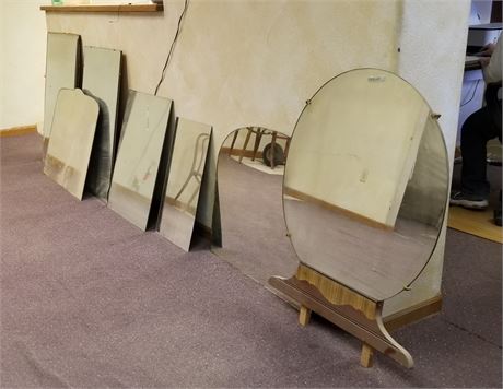 7 Mirrors Including an Art Deco Vanity Mirror