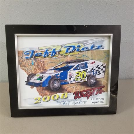 Local Framed Stock Car Picture - Jeff Dietz