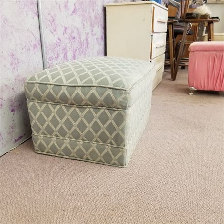 Foot Stool - (seafoam green w/ argyle print)