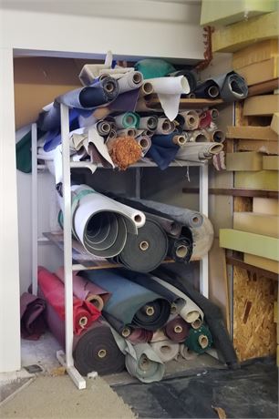 Rack of Assorted Upholstery Material - (4' - 6' lengths)