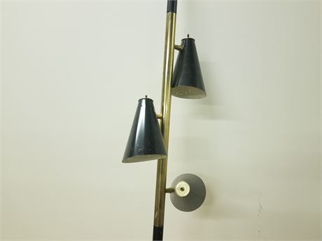 Vintage Floor to Ceiling 3 Element Pole Lamp