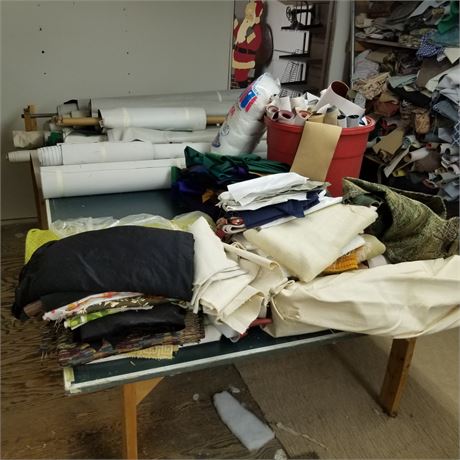 Table of Assorted Upholstery Material