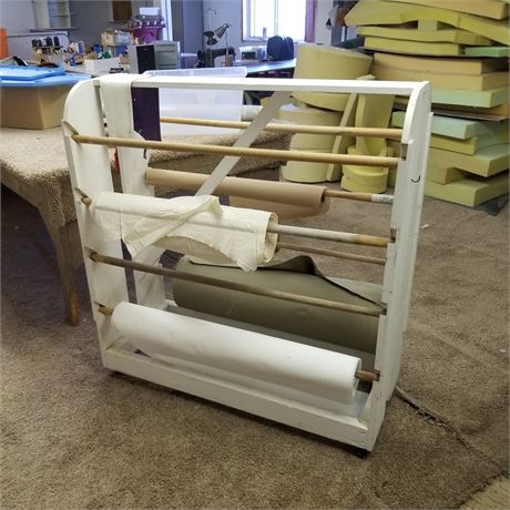 Upholstery Roll Rack w/ Material - 44x17x46
