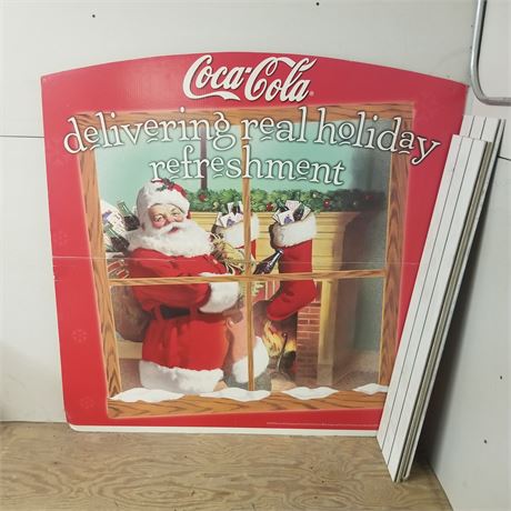 Coca-Cola Holiday Santa Advertising Board - 48x49