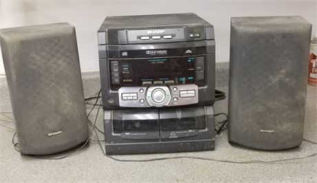 Sharp CD, Receiver, & Cassette Stereo System