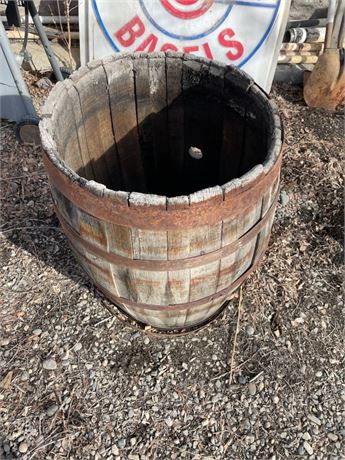 Weathered Whiskey Barrel - No Bottom