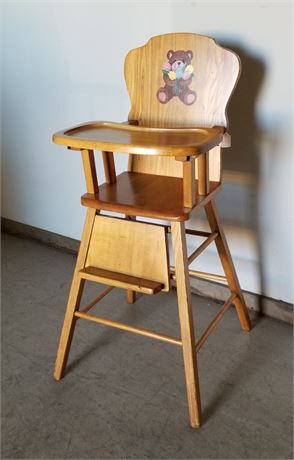 Antique Refinished Wood High-Chair