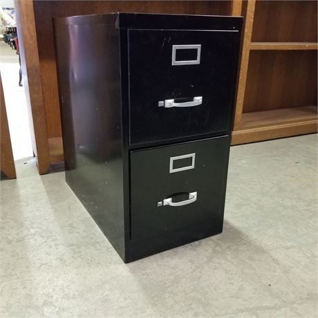 Black Metal File Cabinet - 27x15x48