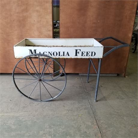 Antique Metal Feed Cart - 48x25