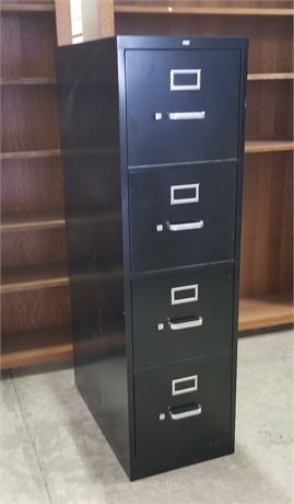 Tall Black Metal File Cabinet - 15x27x52