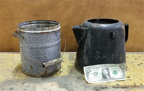 Small Vintage Pail & Pot