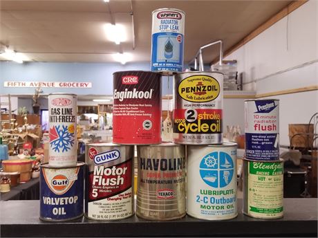 Collectible Automobile Fluid Cans - Full