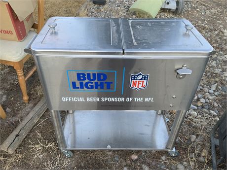 Bud Light Ice Cooler on Rollers NFL LOGO