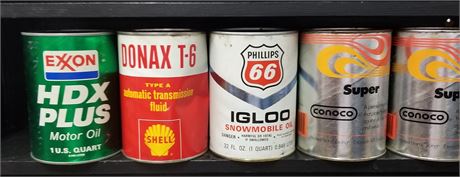 Vintage Motor Oil Cans - Full