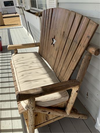 Front Porch Log Bench