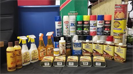 Howard Wood Finishing Products & Assorted Enamel Spray Paint (Partials)