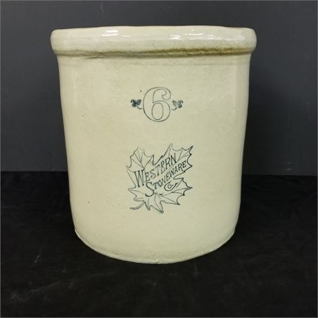 Vintage Western 6 Gallon Crock - 12x14