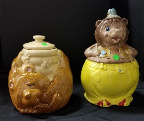 Vintage Bear Cookie Jar Pair