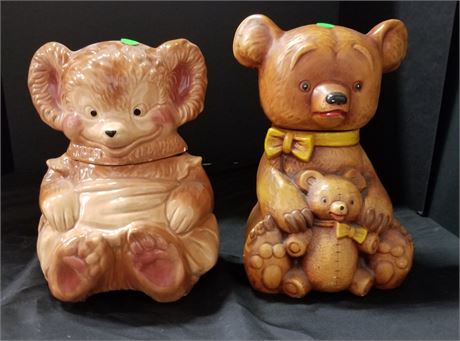 Vintage Bear Cookie Jar Pair