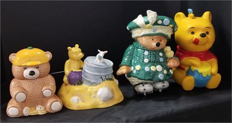 Bear Cookie Jar Quad w/ Pooh Bear