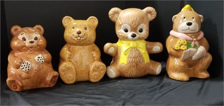 Brown Bear Cookie Jar Quad