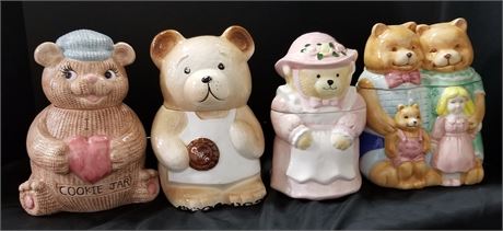 Pink Bear Cookie Jar Quad