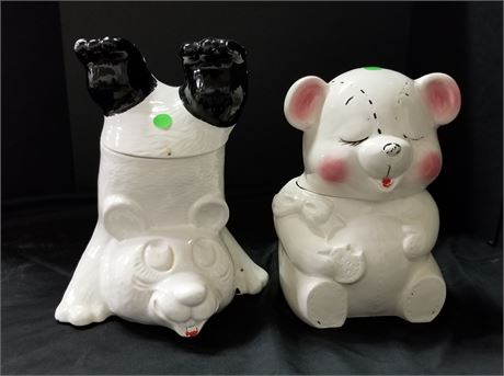 Vintage Bear Cookie Jar Pair