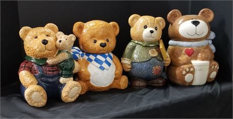 Brown Bear Cookie Jar Quad