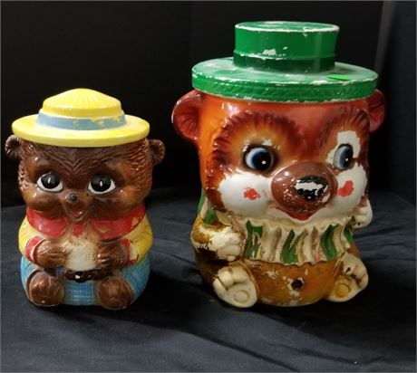 Vintage Bear Cookie Jar Pair