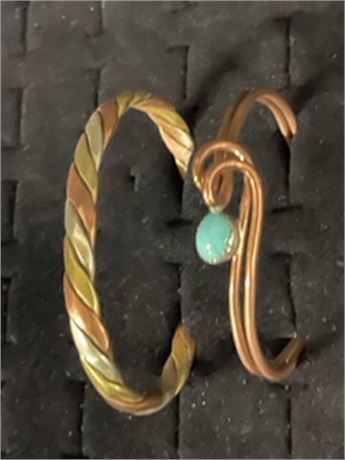 Copper with Opal Bracelet & Copper, Brass, Silver Bracelet