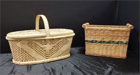 Picnic Basket & Woven Caddy