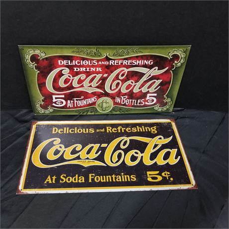 Coca-Cola Metal Signs - 16x8