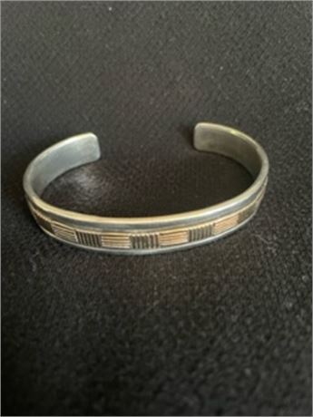 Sterling Silver and 14k Gold Bracelet by Bruce Morgan