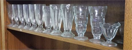 Assorted Vintage Soda/Ice Cream Shop Glasses