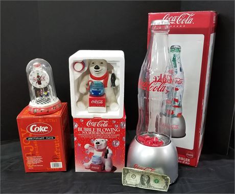 Coca-Cola Clock-Bubble Machine-Air Bubbler (needs a cord)