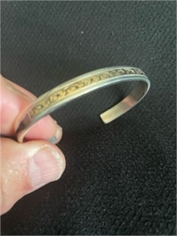 Sterling Silver and 14k Gold Bracelet by Peggy Skeet