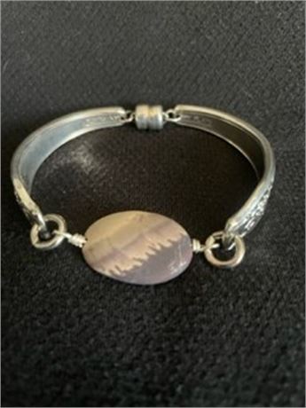 Silver Plate and Jasper Bracelet