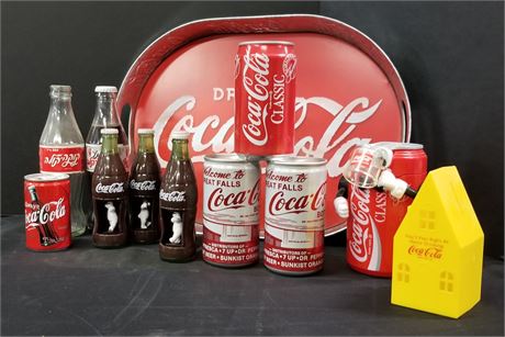 Coca-Cola Banks, Bears, Bottles, Tray