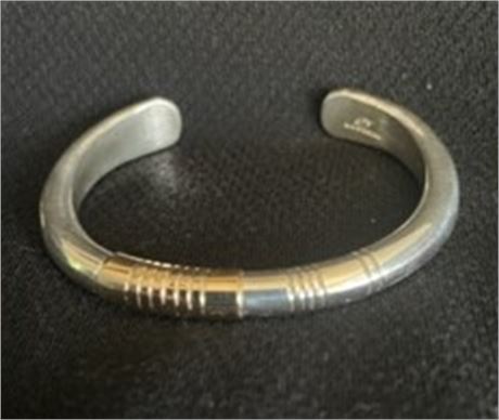 Sterling Silver and 14k Gold Bracelet by Leonard Nez