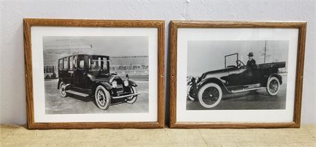 2 Framed Classic Car Pictures - 15x12