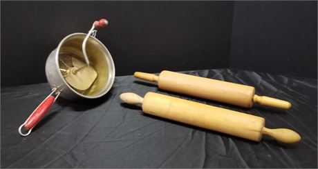 Vintage Rolling Pin & Foley Ricer